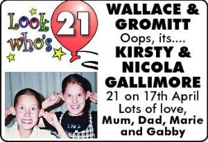 WALLACE GROMITT KIRSTY NICOLA GALLIMORE